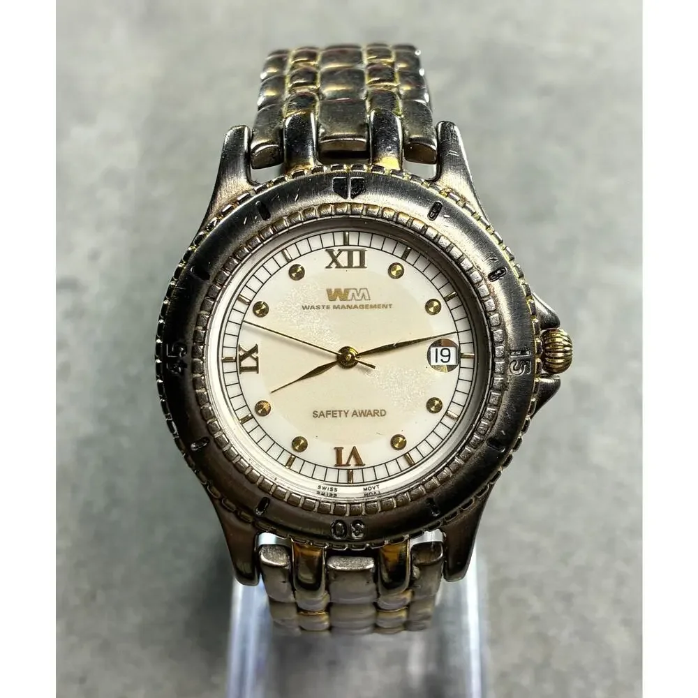 Luger Swiss Quartz Vintage Waste Management Watch WM2152 39mm Date Working